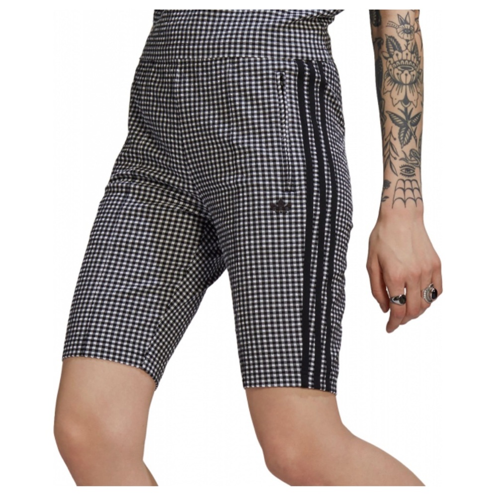 Adidas Women’s Trefoil-logo Gingham Shorts, sz Medium